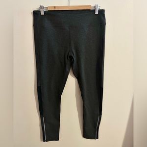 Fabletics Grey and Black Mesh Capri Leggings